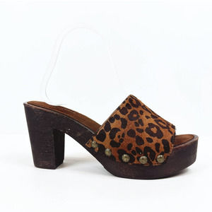 Jeffrey Campbell Dlight Platform Sandals Animal Print Calf Hair Size Size 9.5